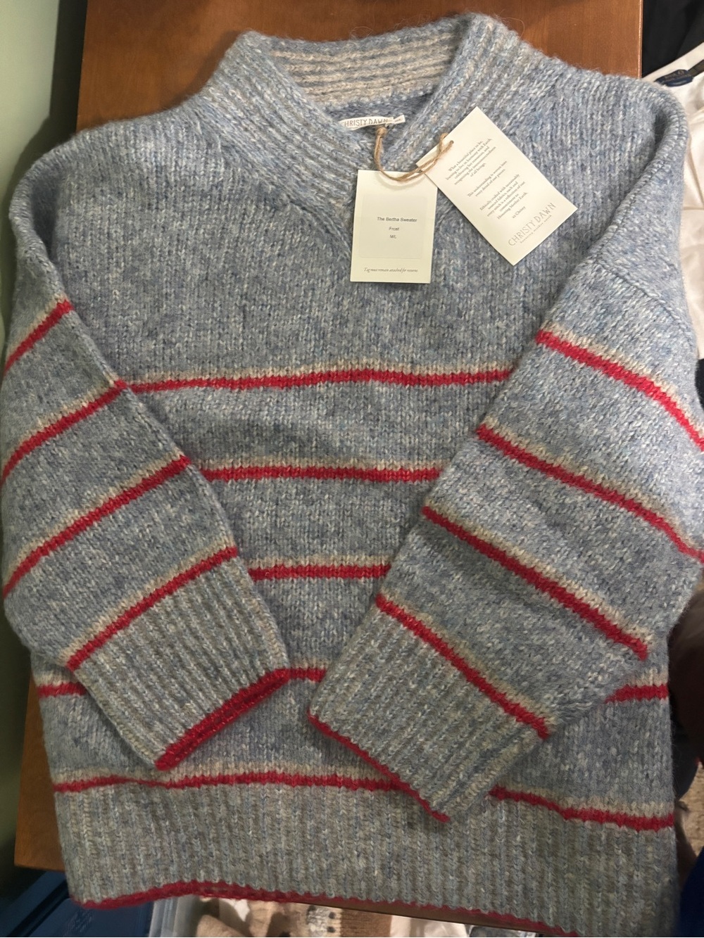 Christy Dawn NWT oversized M/L Bertha wool/ cotton sweater in frost